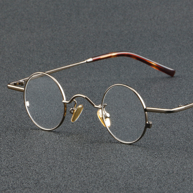 Antique Small Round Retro Reading Glasses Japanese Metal Glasses 0 to +6.00