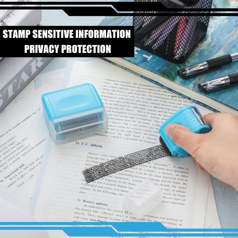 2 Pack Identity Protection Roller Stamp Identity Theft, Confidential, Privacy Ro