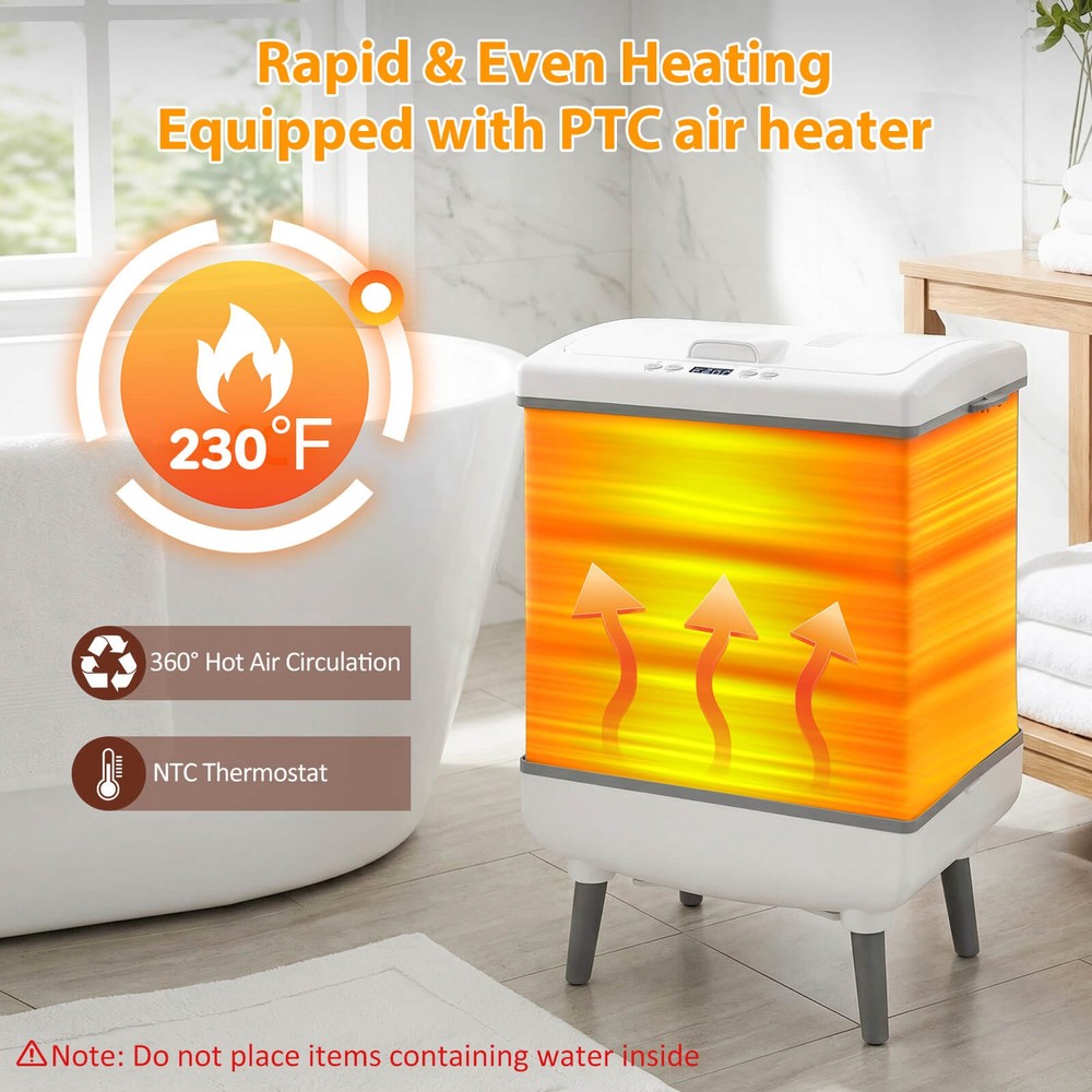 35L Large Blanket Warmer w/ Heating & Drying Modes, 24H Timer, Delay, Child Lock