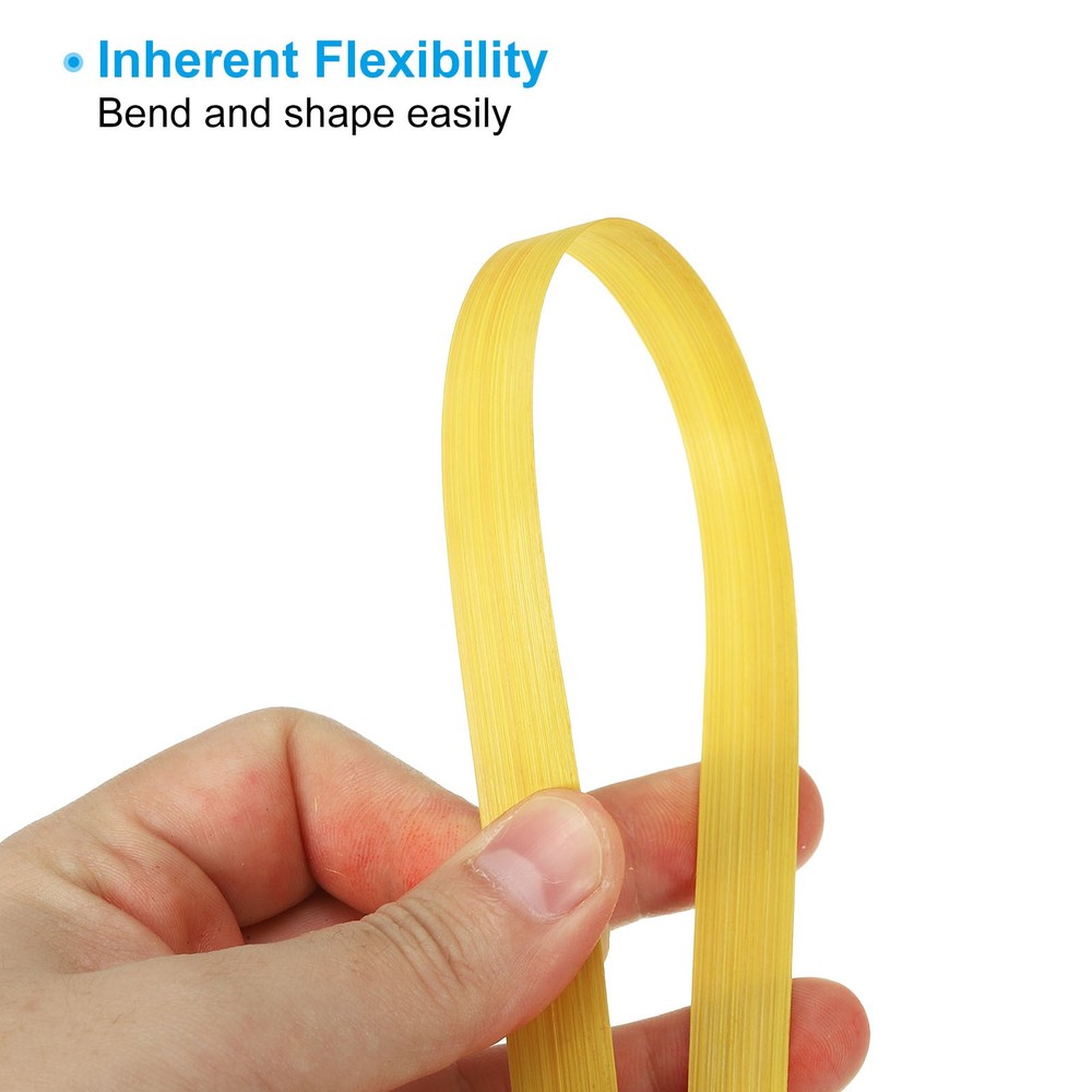 Bamboo Weaving Strips 7/16" x 10Ft 7 Pack Thin Flat Yellow