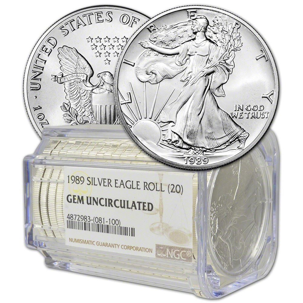 Roll of 20 - 1989 American Silver Eagle - NGC Gem Uncirculated