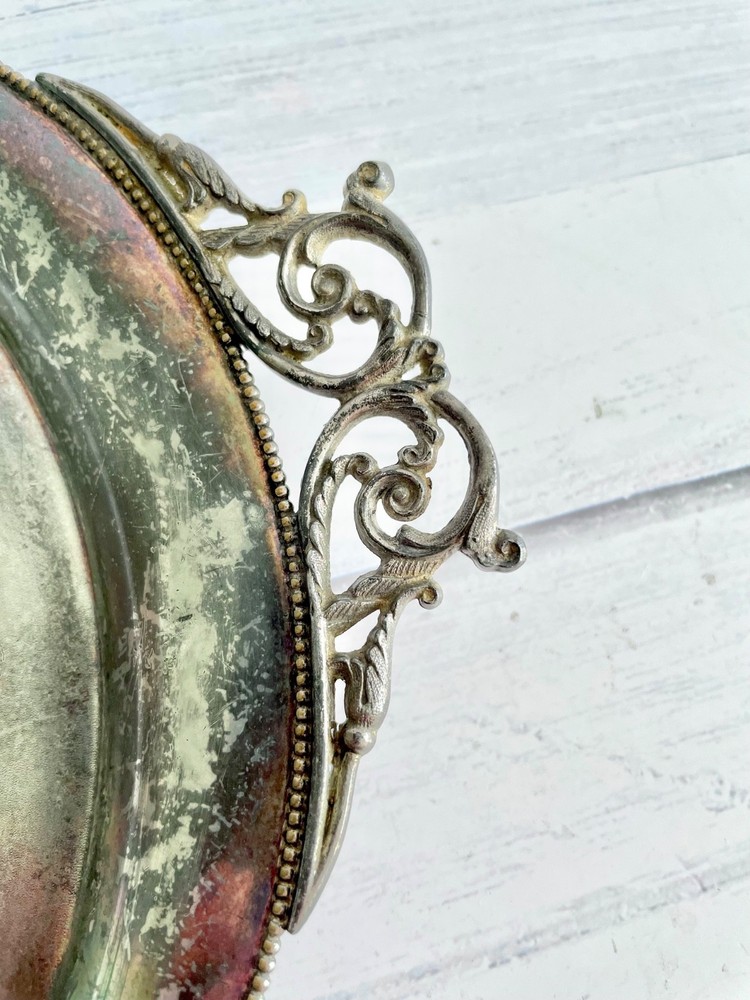 Old silver plated crumb tray