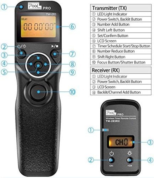 80m Wireless Remote Control TW283 for Olympus Cameras with Timer Functionality