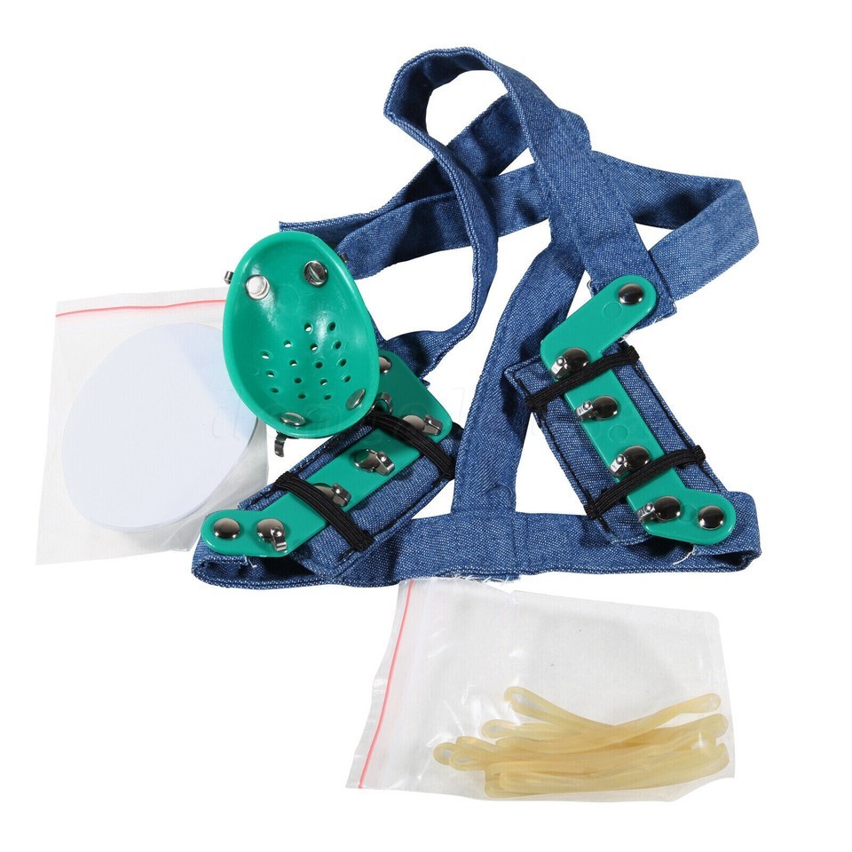 Dental Orthodontic High -Pull Headgear With Rigid Chin Cap High Pull Strap Blue