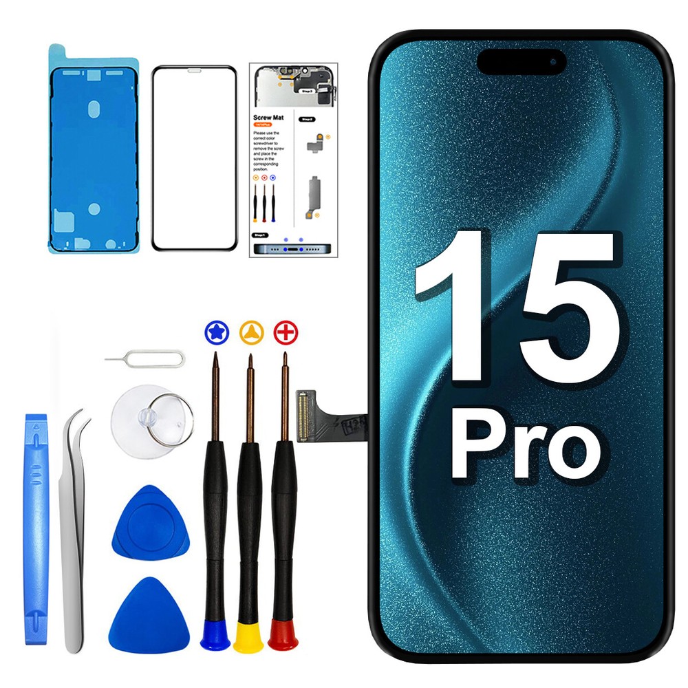 For iPhone 15 Pro LCD Touch Screen Glass Digitizer Display Replacement Assembly