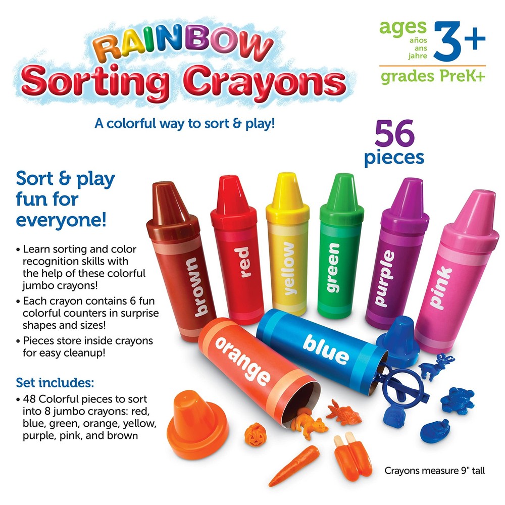 Learning Resources Rainbow Sorting Crayons - Toddler Gifts, Toddler Accessor...
