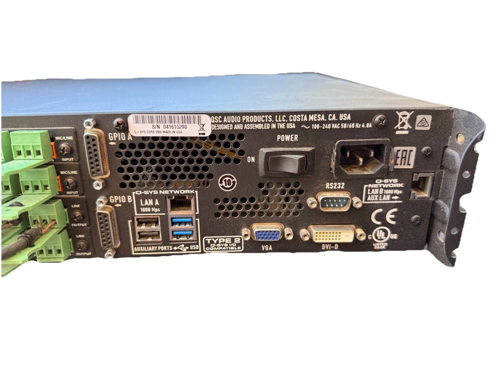 QSC Q-SYS Core 250i Integrated System Processor w 8 I/O Cards – Fully Loaded DSP
