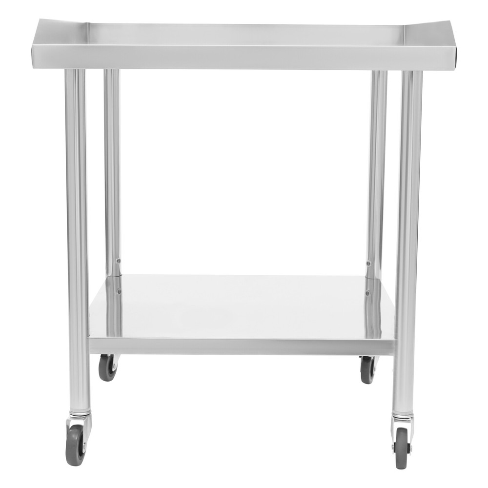 2-tier Work Table, Stainless Steel Work Table, Commercial Prep Table with Wheels