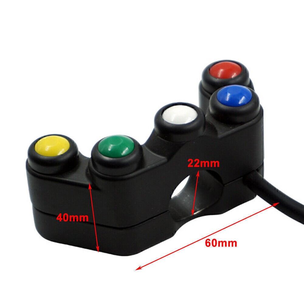 1 Pcs 7/8" 22mm Universal Handlebar Switch 5 button Array Motorcycle Switches