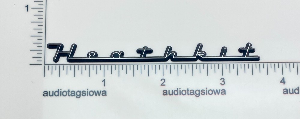 Heathkit Logo Custom Incised Silver Acrylic