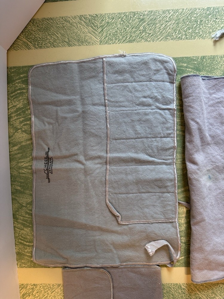 3 EJ Scheer Anti Tarnish Roll-up Flatware & Drawstring Storage Bag Silver Lot #1