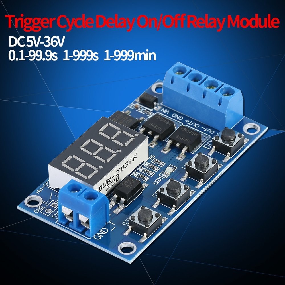 Time Relay, DC 5V-36V Trigger Cycle Delay Timer Switch Turn On/Off Relay Modu...