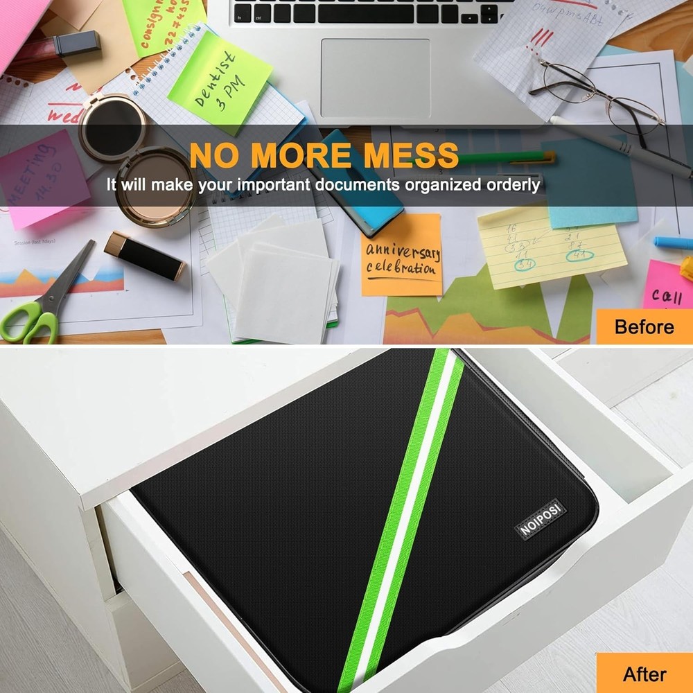 Multi-Compartment Fireproof Box for Important Documents - Waterproof & Secure