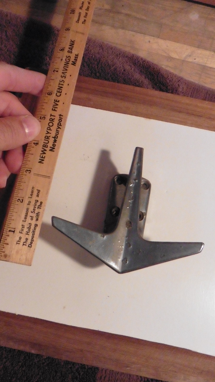 Vintage Chrome Boat Cleat Aerodynamic Bow Fender Anchor Shaped Mount