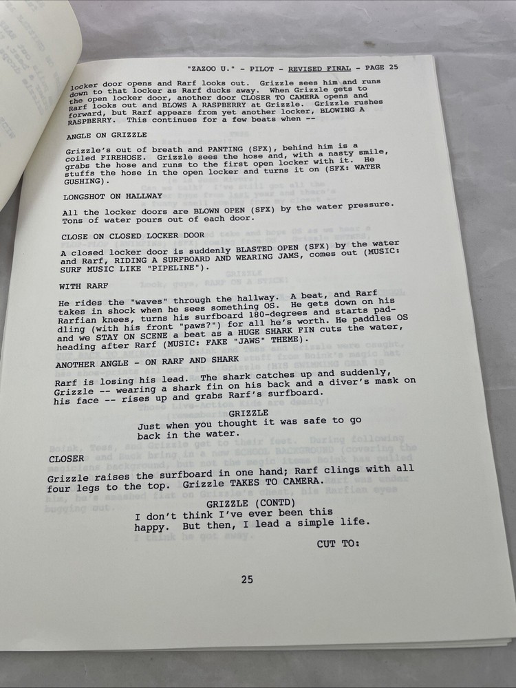 Zazoo U The Nine Mile Pile Pilot Script Revised Final 1990