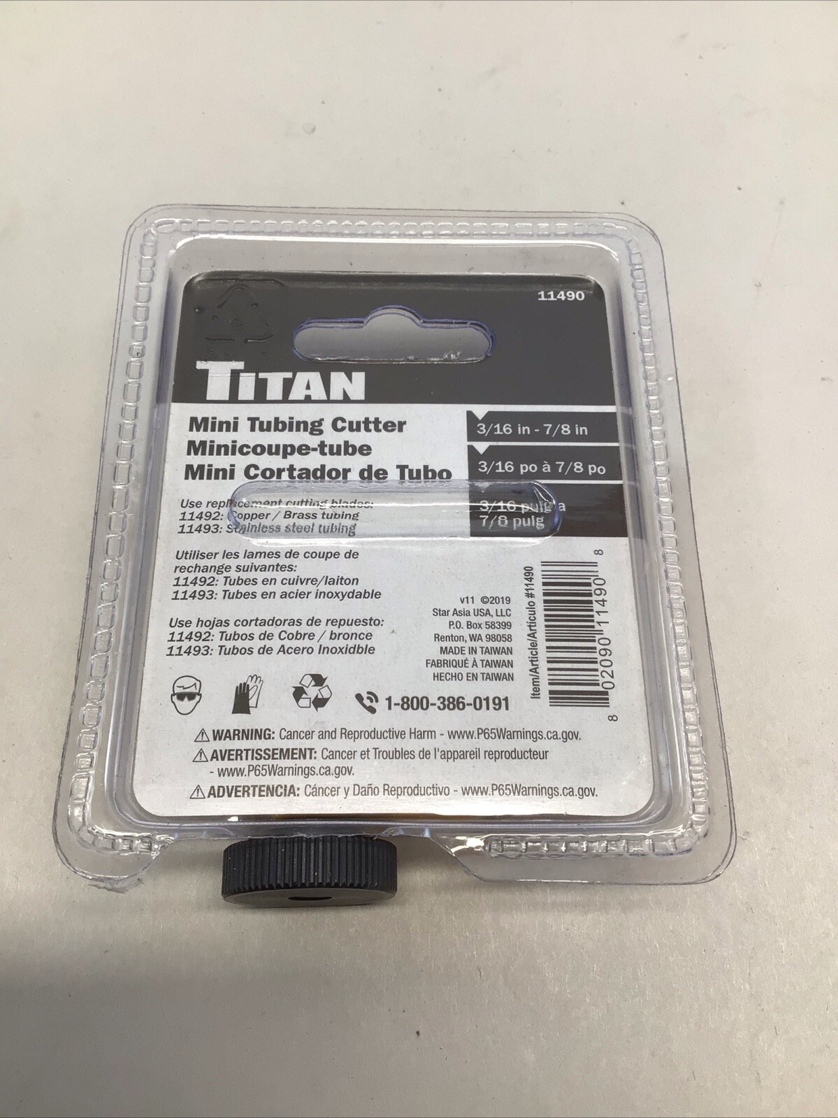 Titan Tools 11490 Mini Tubing Cutter 1/8in To 7/8in