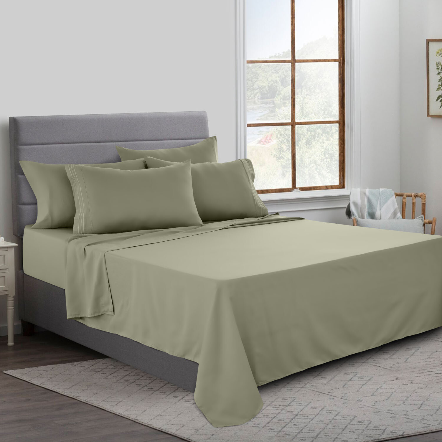 Bed Sheet Set 6 Piece Bedding Comfort Microfiber Deep Pocket 1800 Series Sheets