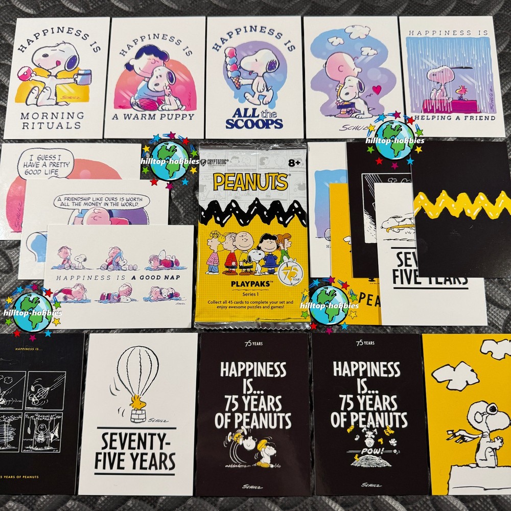 PEANUTS 75 YEARS COMPLETE 18-CARD BASE SET +WRAPPER CRYPTOZOIC 2025 🔥