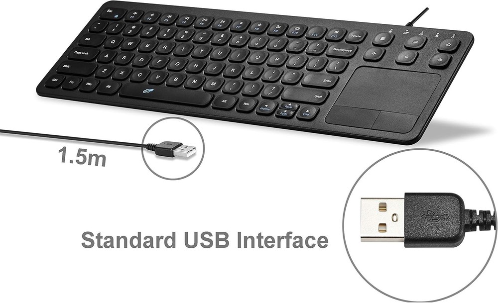 15 Inch USB Keyboard with Touchpad-Great For Raspberry Pi