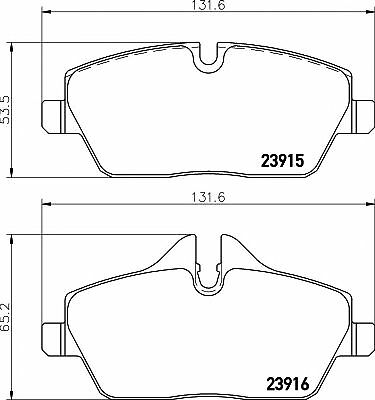 MINTEX Front Axle BRAKE PADS SET for MINI One First 2015-2017