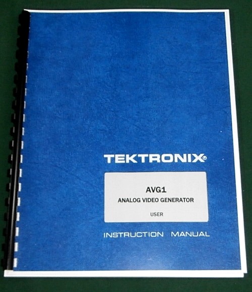 Tektronix AVG1 User Manual: Comb Bound & Protective Plastic Covers
