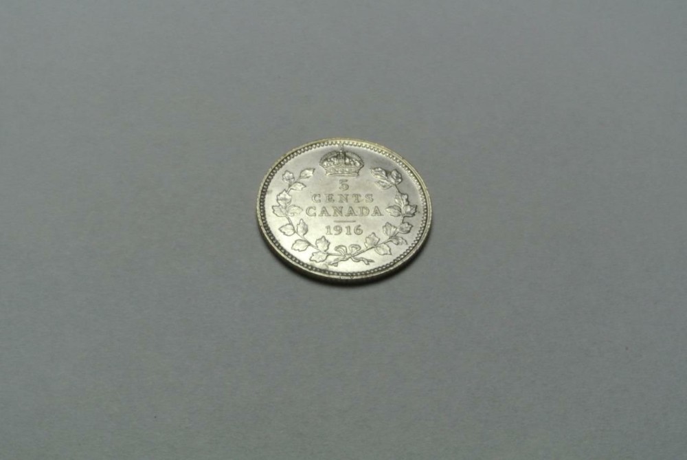 1916 Canada 5 Cent Silver Nickel, CH BU Condition - C8006
