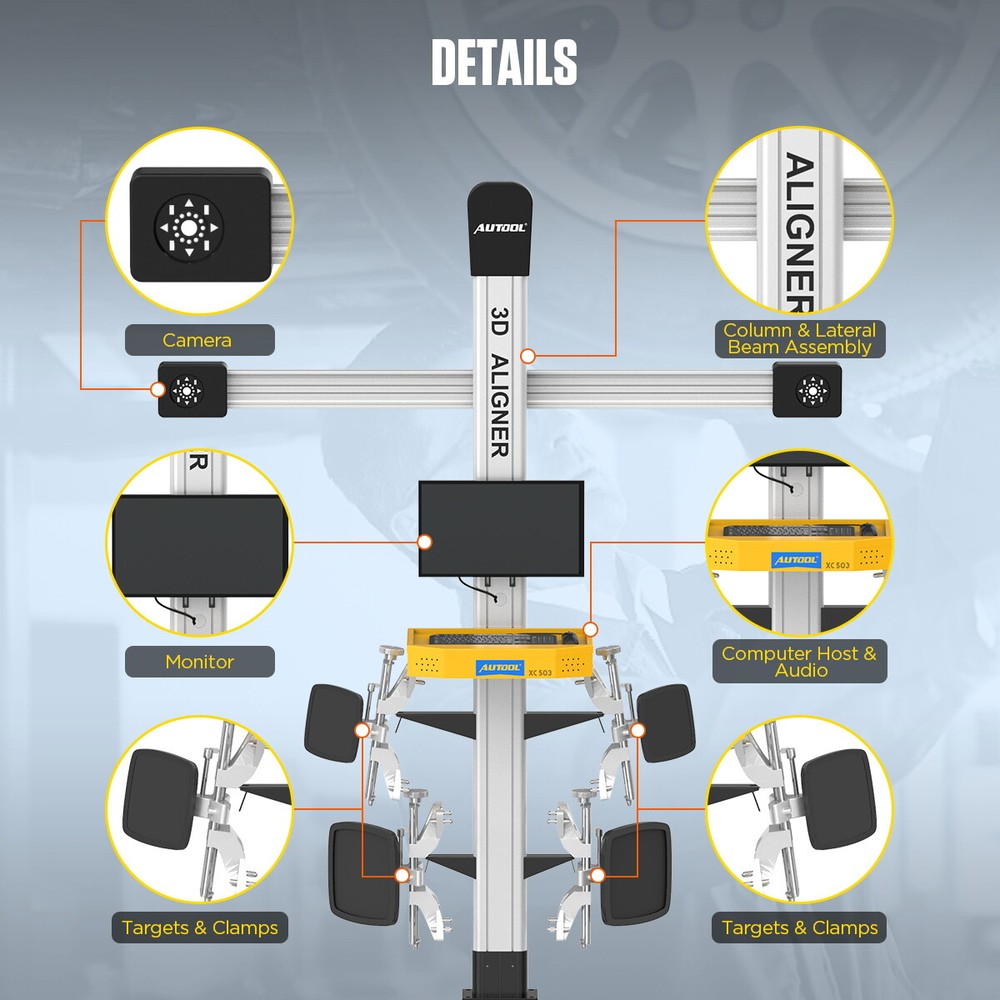 3D Wheel Alignment Machine Wheel Tire Aligner System Work On 4 Post Scissor Lift