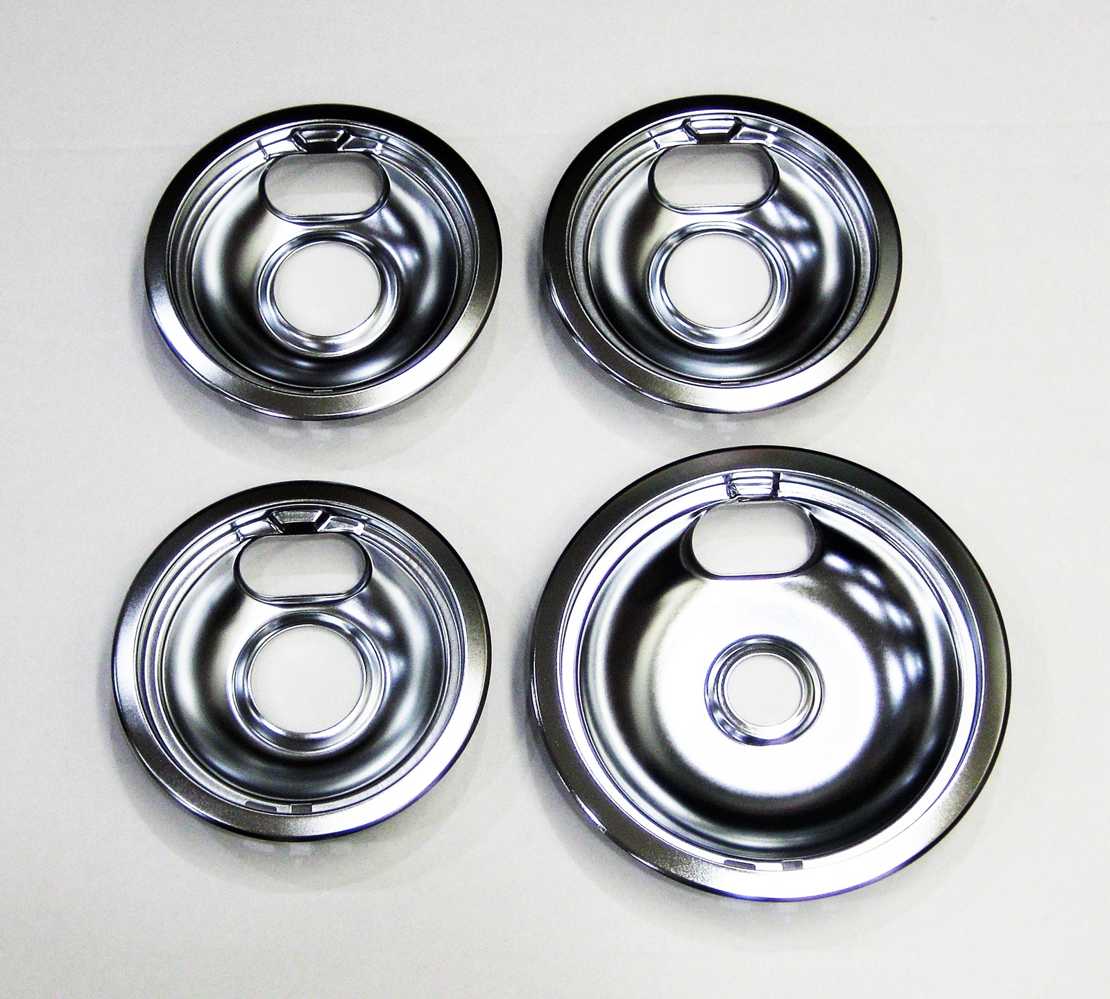 Range Burner Drip Pan Bowl Bib Set for GE 3 of WB32X107 1 of WB32X106 Chrome