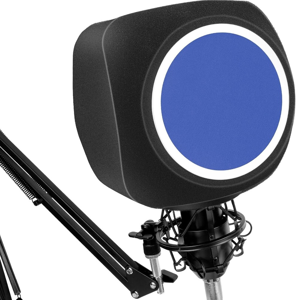 Professional Microphone Isolation Shield with Dual Pop Filter - Noise Reduction