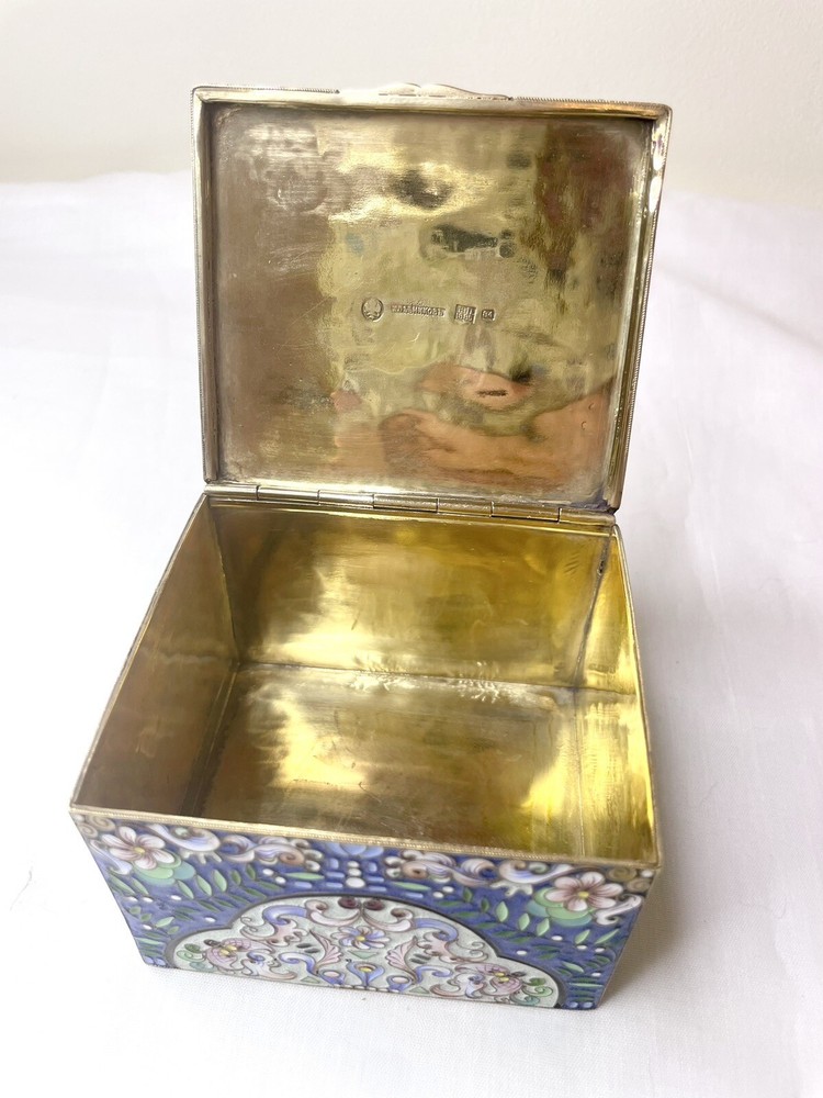 Antique Russian Silver Enamel Box