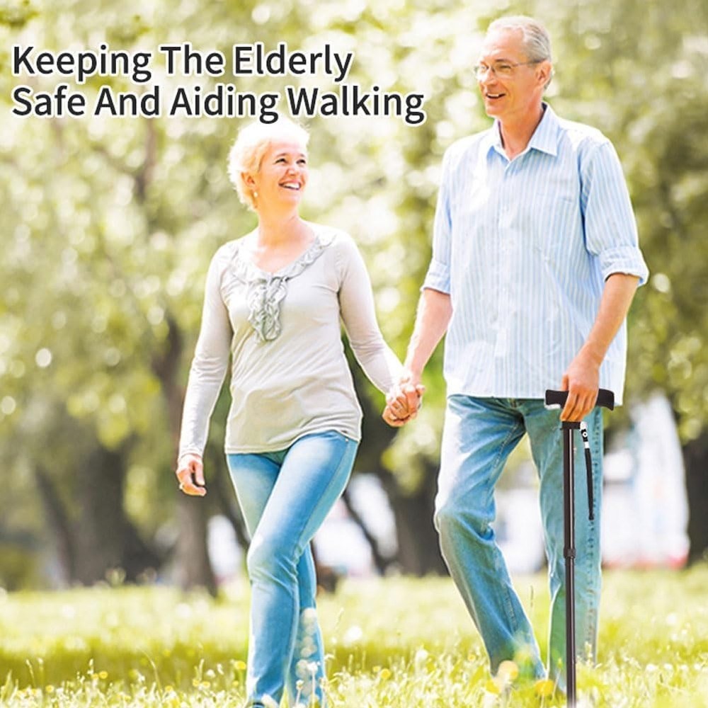 Durable Aluminum Walking Stick - Lightweight, Foldable & Adjustable for Mobility