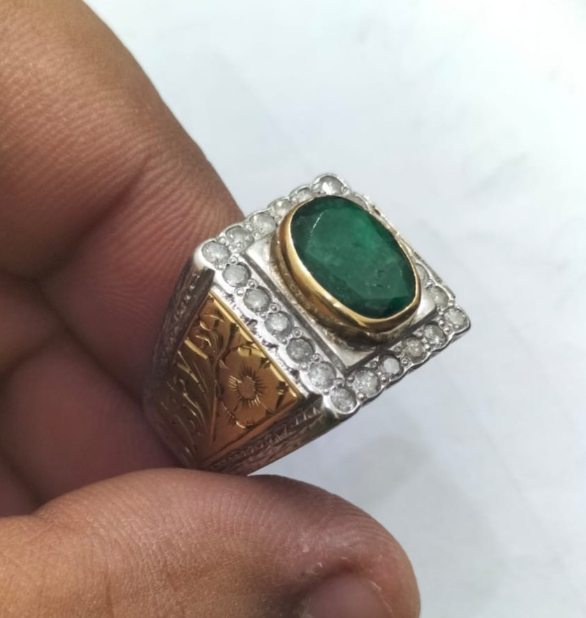 Emerald, natural Emerald, Emerald Ring, Emerald For Men, Handmade Ring