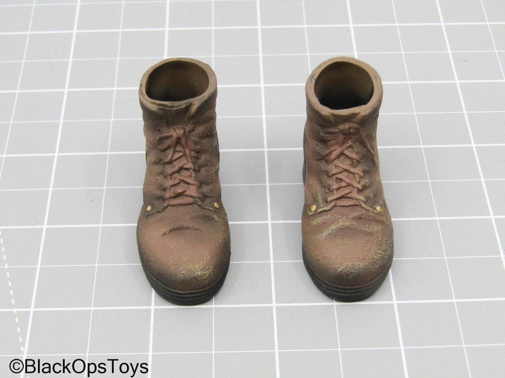 Bam 1/6 Scale Brown Work Boots (Foot Type)