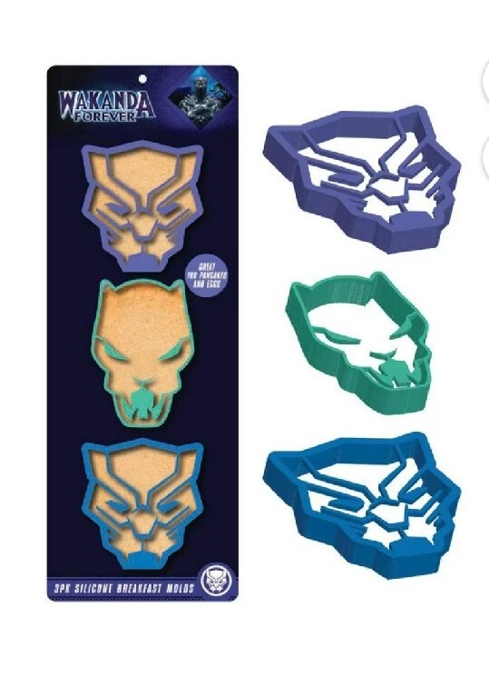 Disney WAKANDA FOREVER 3 Pack Silicone Breakfast Molds Pancakes & Eggs  NEW