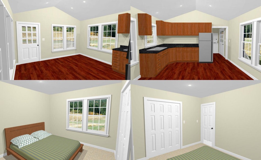 14x32 Tiny House -- 567 sq ft -- PDF FloorPlan -- Model 7A