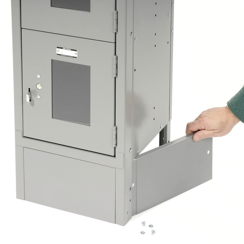 Left And Right End Base For 12"D X 6"H Locker Gray Pair