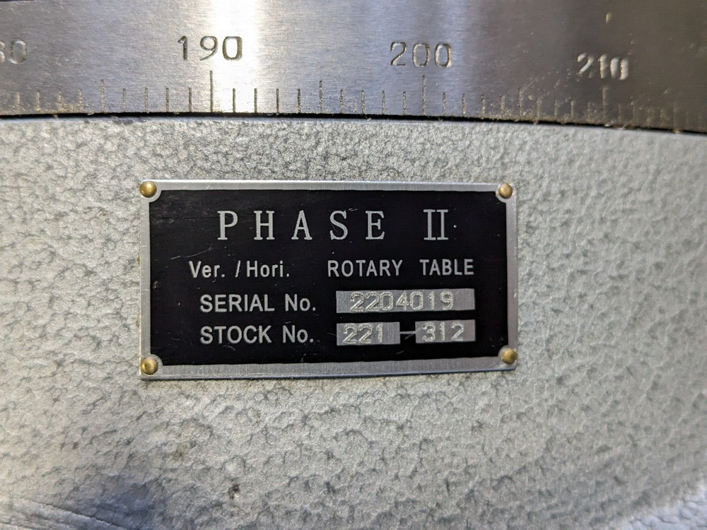 Phase II Rotary Table 12" Diameter 4MT Horizontal / Vertical 221-312 Damaged