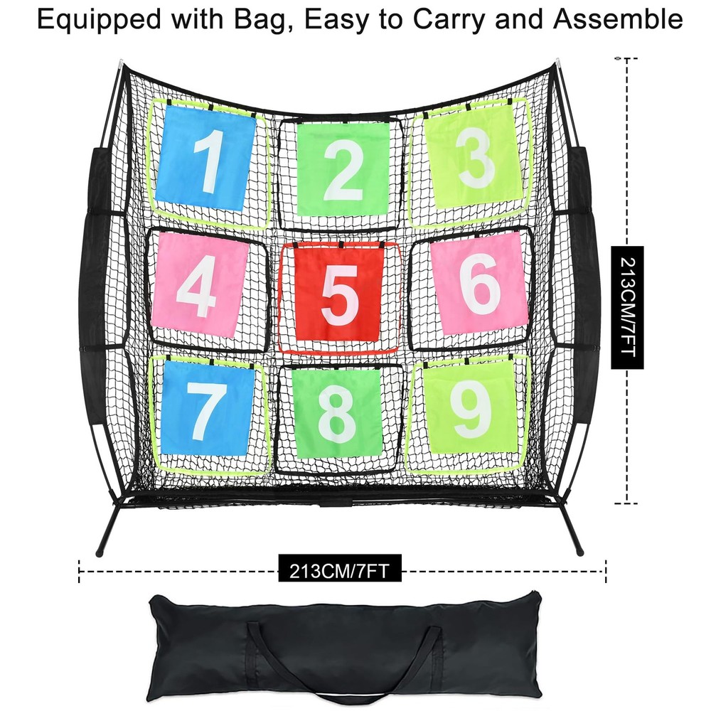 Disc Golf Net Portable Disc Training Net with 9 Target Multifunctional Practi...