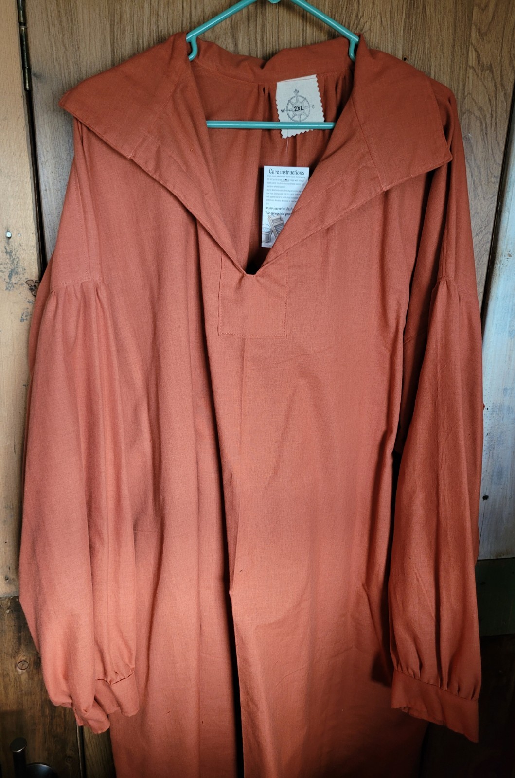 Mountain Man, Longhunter, Reenactor Shirt, Terracotta, Lg