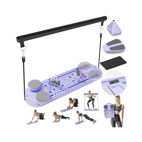 Pilates Reformer Multi-Function Pilates Board with Timer Counter，Portable