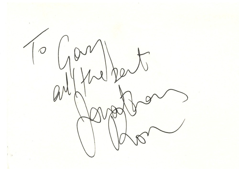 JONATHON ROSS CHAT SHOW HOST AUTOGRAPH.