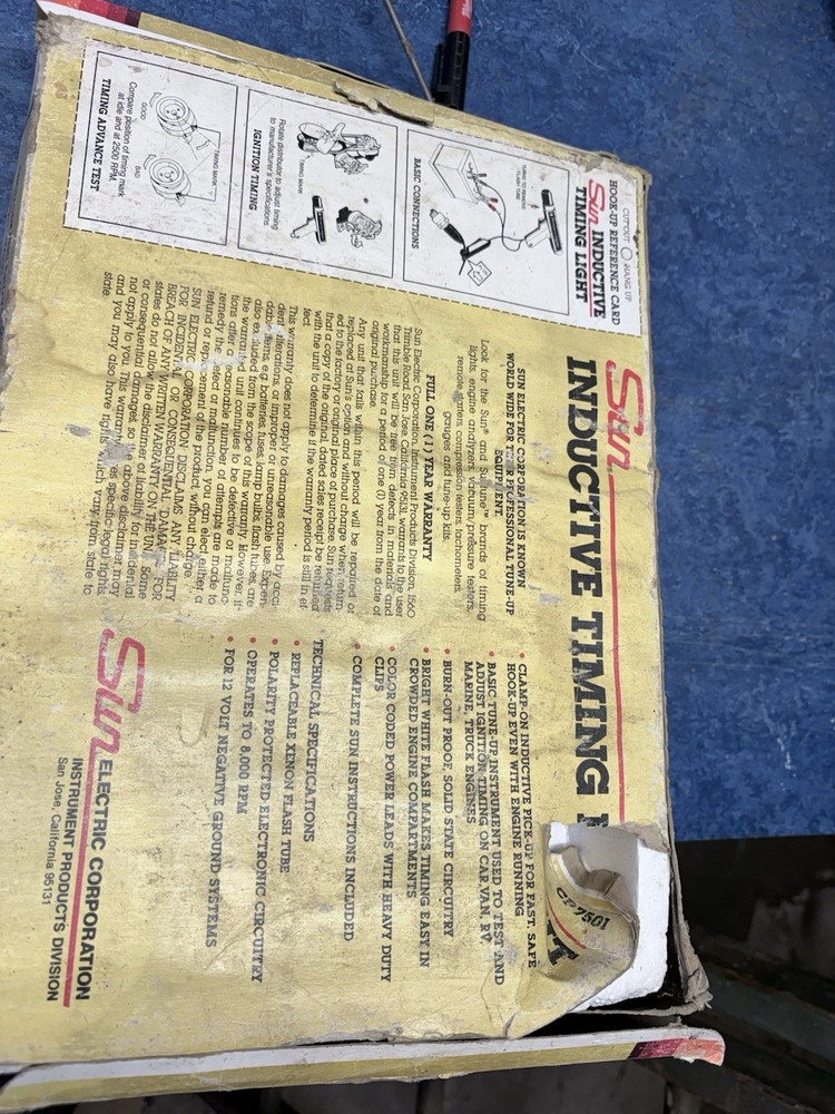 Old 60s Sun Inductive Timing Light NOS In Box