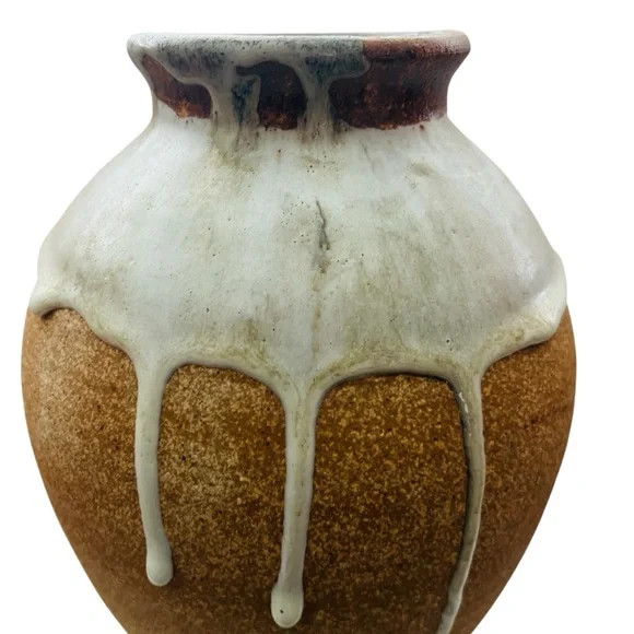 Studio Pottery Drip Glaze Vase