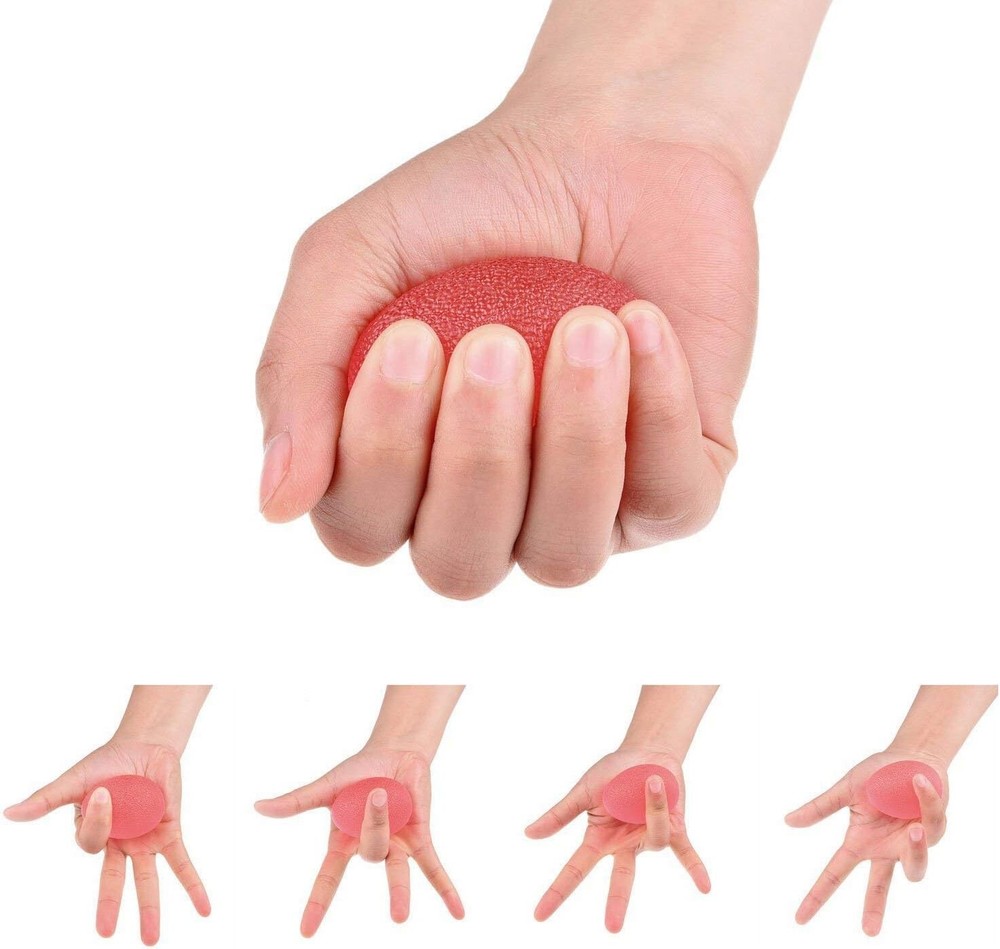 Hand Exercise Balls - Egg Shaped - 3 Squeeze Resistances (Soft, Medium, Firm)