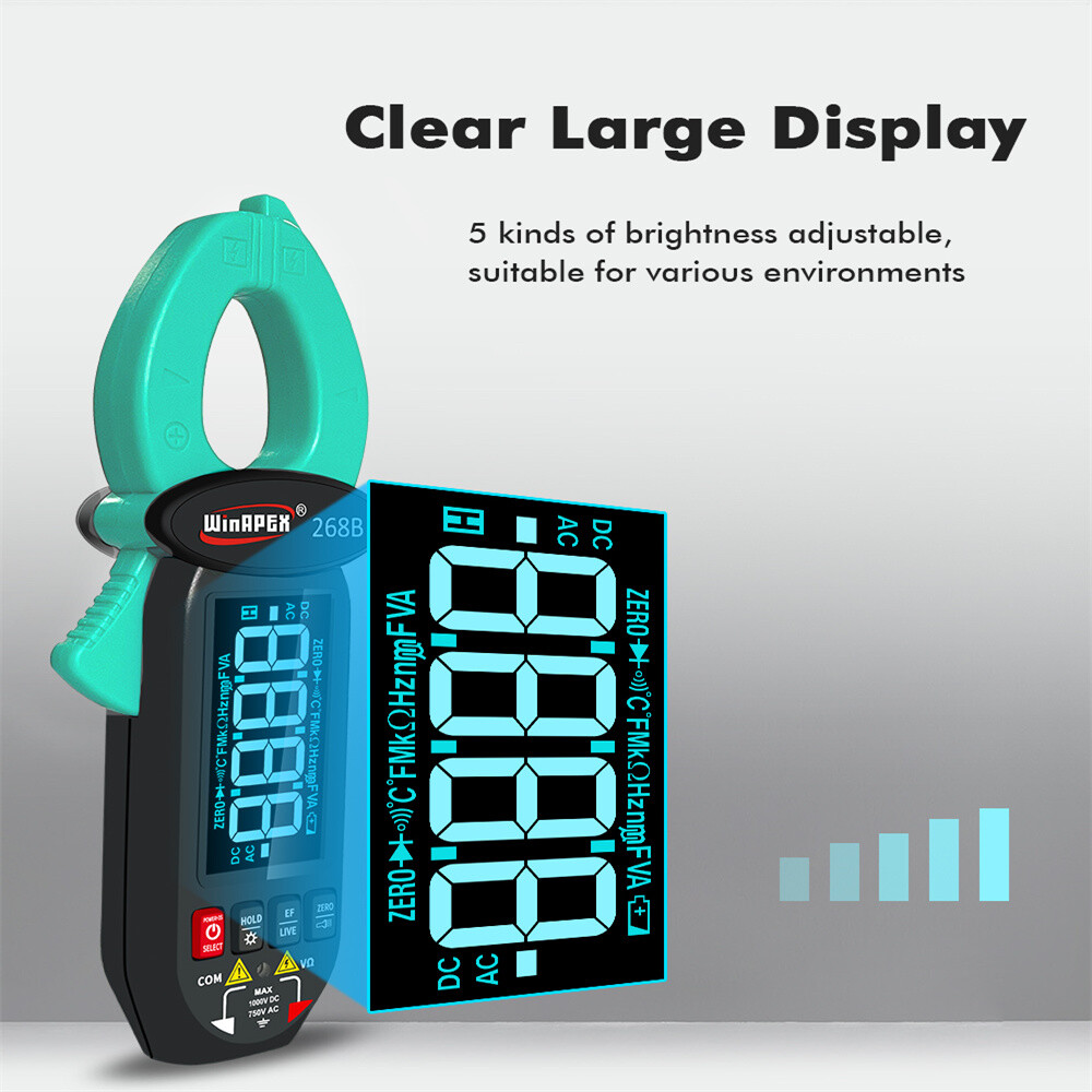Digital Clamp Meter Multi meter DC/AC Current 600mA-60A Handheld Electrical Test