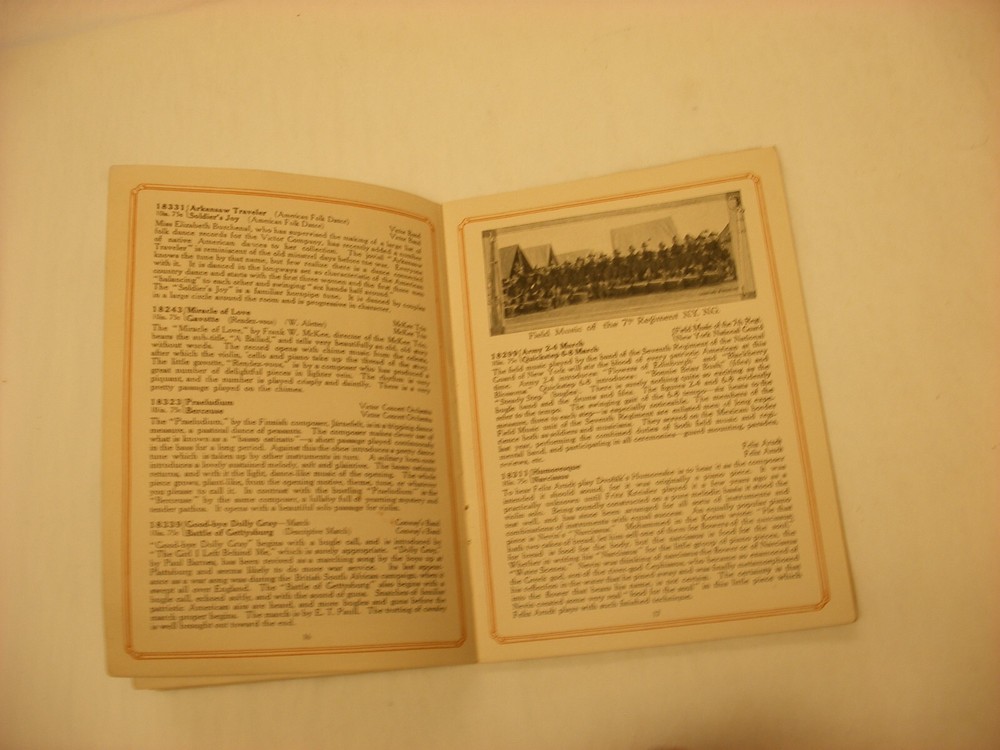 Original Victor Phonograph Record Catalog - Dated September, 1917