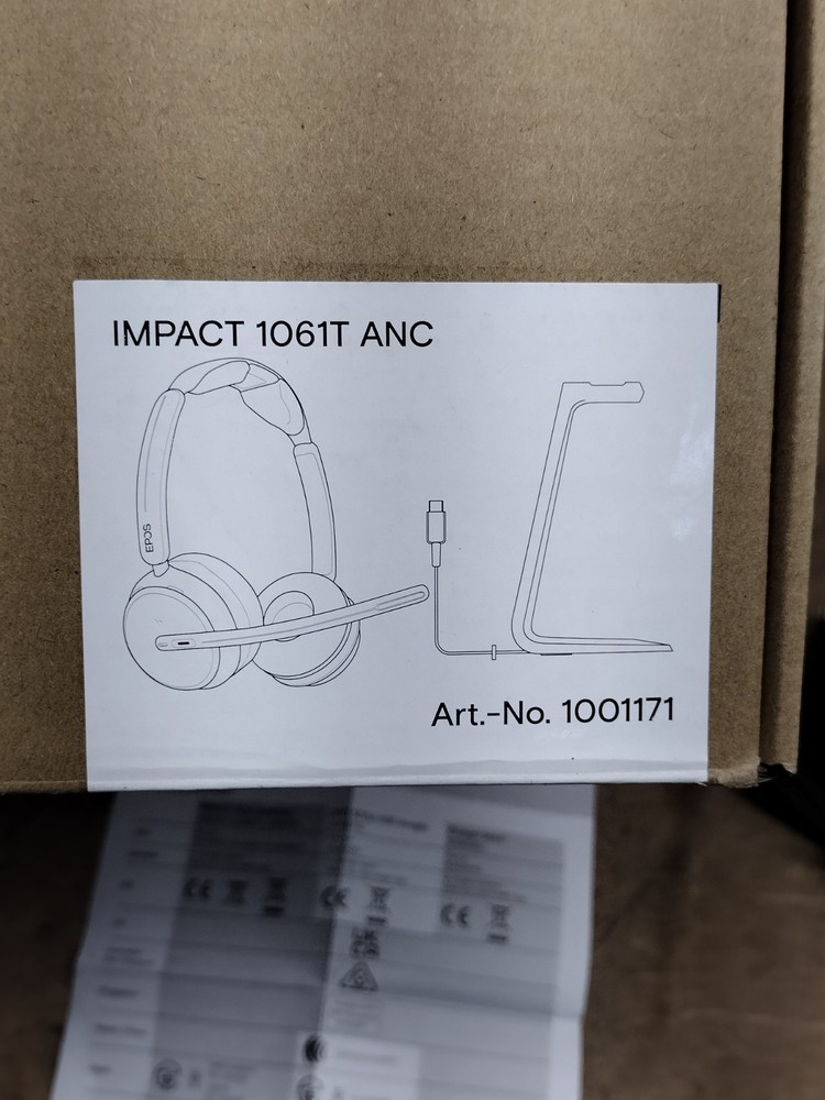 EPOS Impact 1060T Bluetooth Headset w/ Wireless Charging Stand & Pouch- Open Box