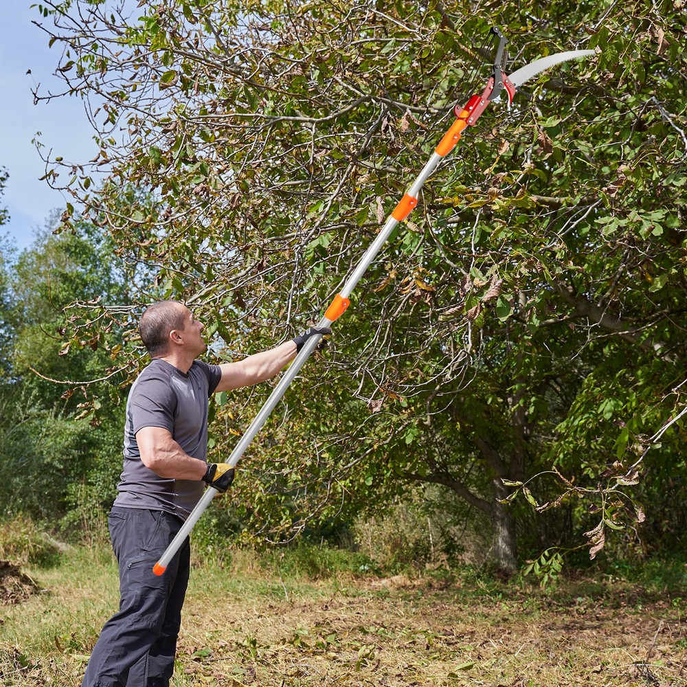 Tree Pruner Pole 7.2-24ft Saw Branch Limb Pruning Cutter Trimmer Extendable Shaf