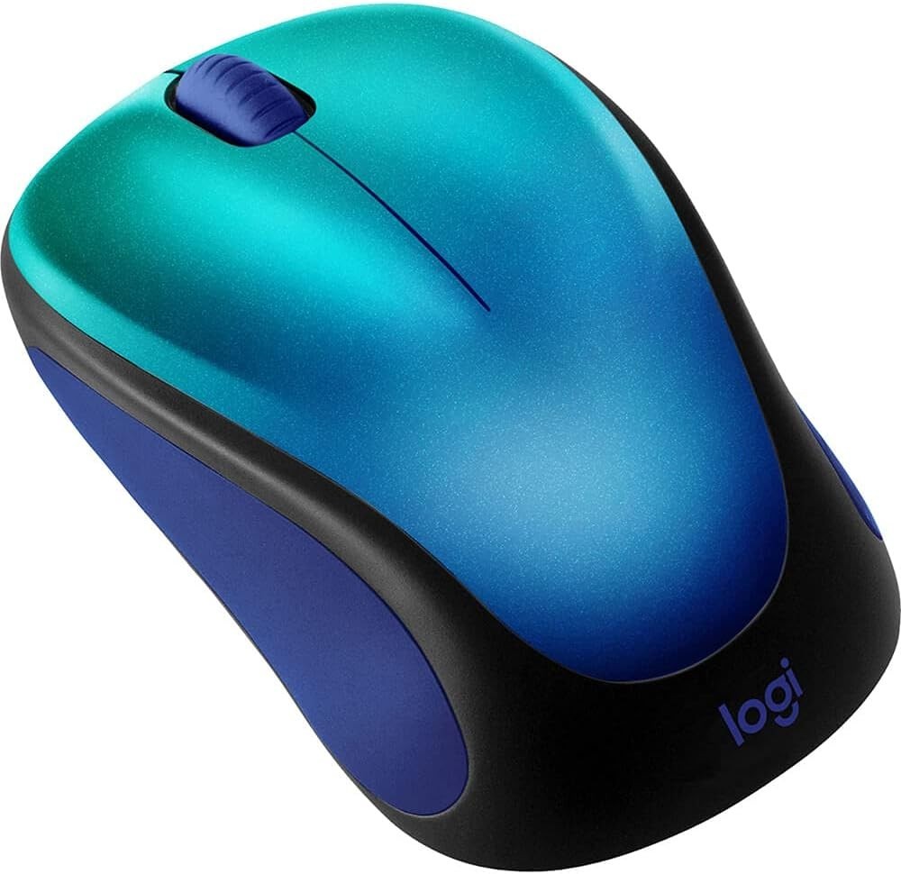 Logitech M317 Wireless Mouse 1K DPI Optical Tracking USB Receiver Aurora Blue