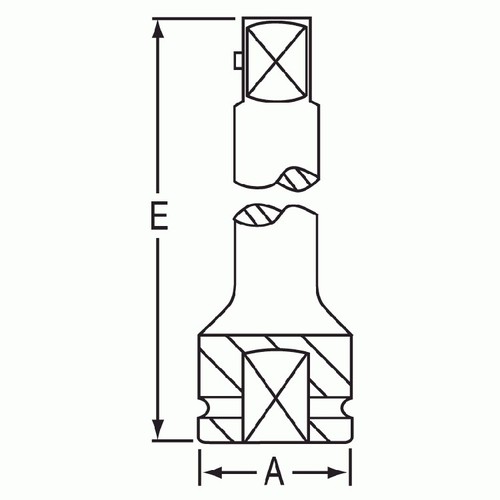Grey Pneumatic 4010EL 1" Drive x 10" Length Locking Pin Socket Extension
